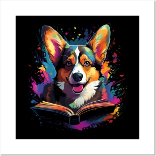 Corgi Reads Book Posters and Art